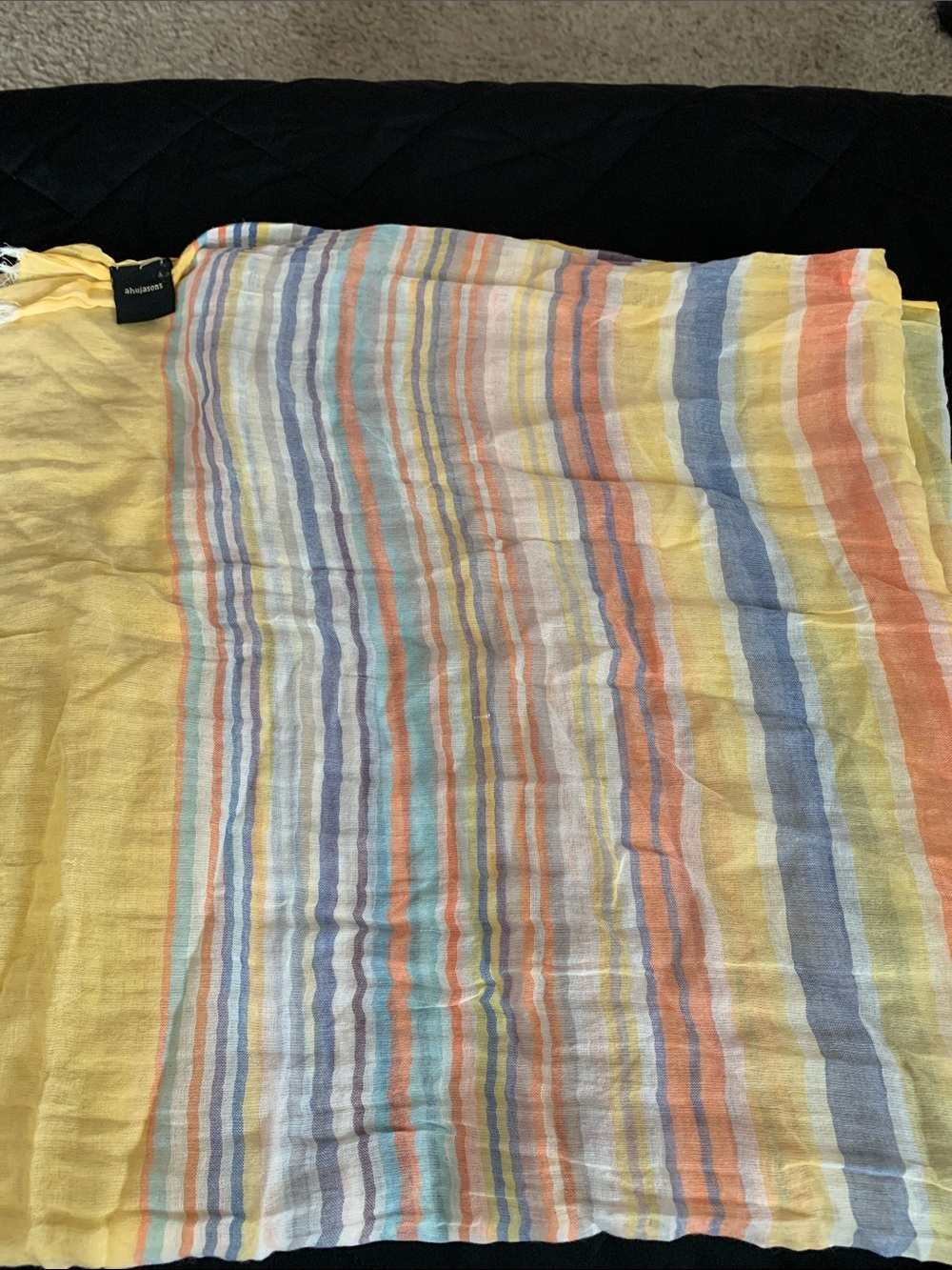 Scarf yellow stripe - Picture 4 of 4